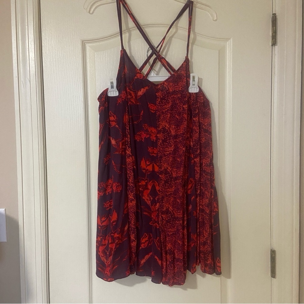 Anthropologie Red and Burgundy Printed Shorts